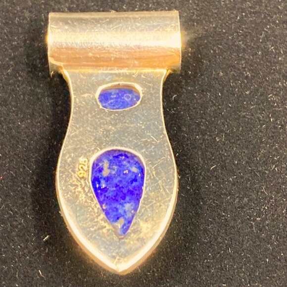 Distinctive lapis lazuli & sterling silver pendant - Picture 4 of 5